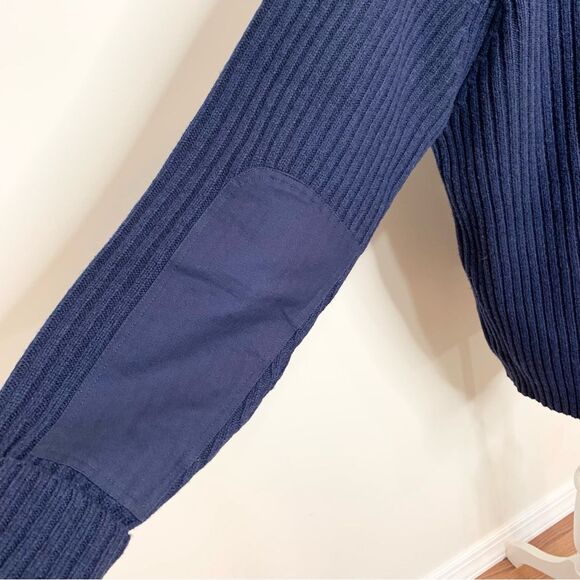 L.L. Bean Commando Sweater Merino Wool Lambs Wool Henley Navy XL EUC - Picture 9 of 13